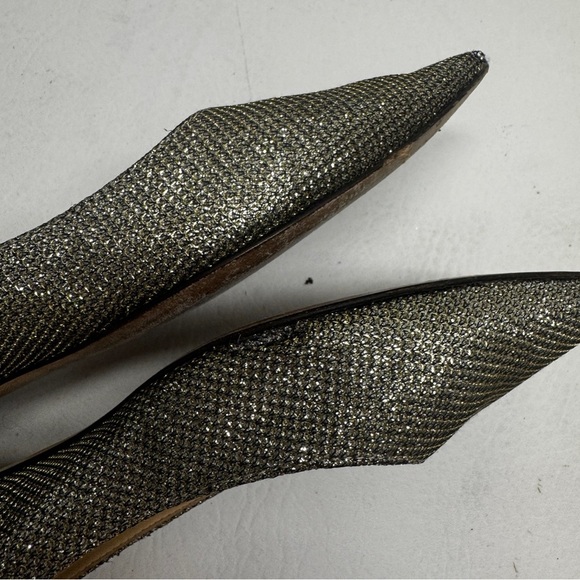 JIMMY CHOO ALINA Lame Glitter Light Bronze Ballet Flats Size 37 / US 7 - Picture 9 of 12